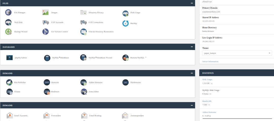 free cpanel